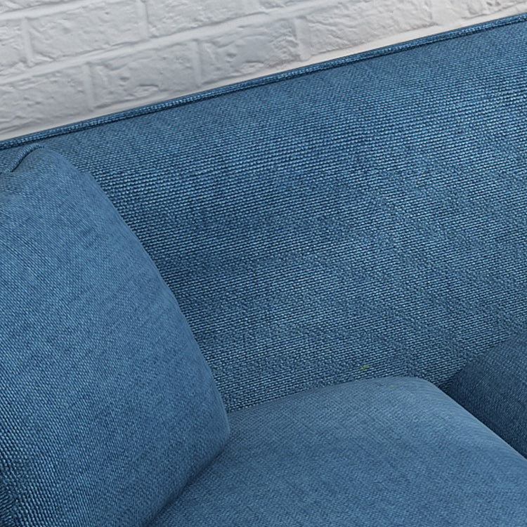 Contemporary 27.55" H Cotton Blend Square Arm Sofa with Pillows