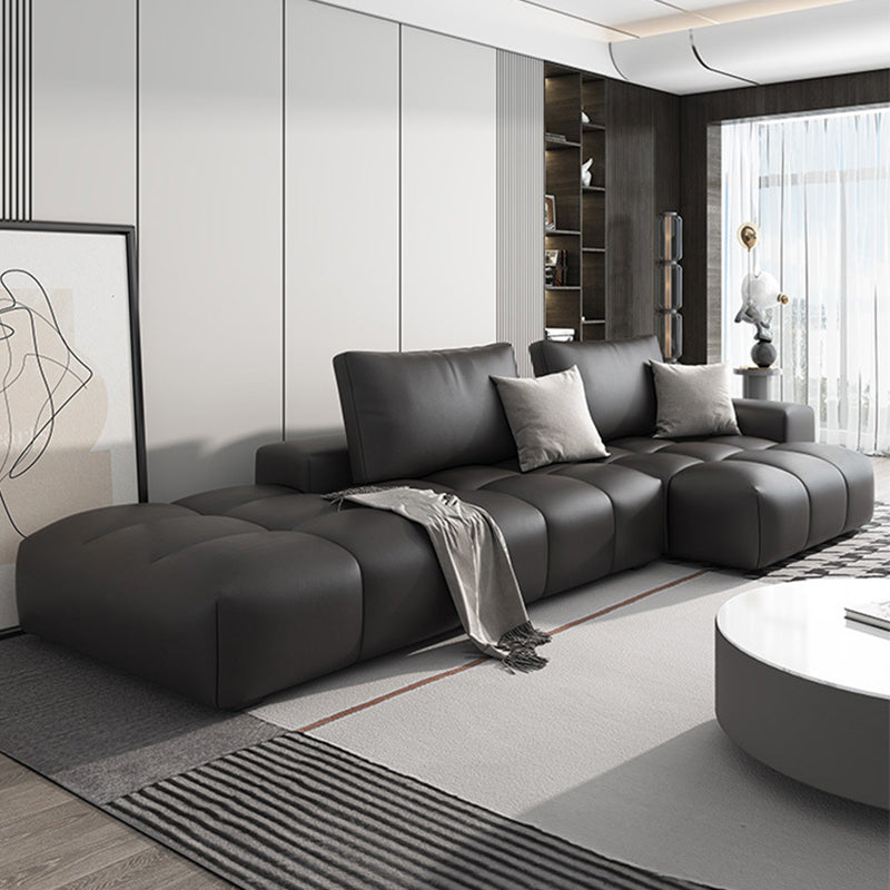 Pain en cuir en faux cuir sectionnelle en section marron / noir 106,29 "Section de largeur