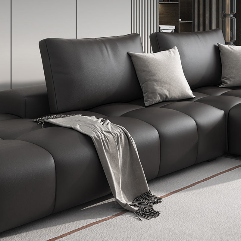 Pain en cuir en faux cuir sectionnelle en section marron / noir 106,29 "Section de largeur