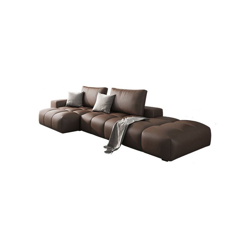 Pain en cuir en faux cuir sectionnelle en section marron / noir 106,29 "Section de largeur