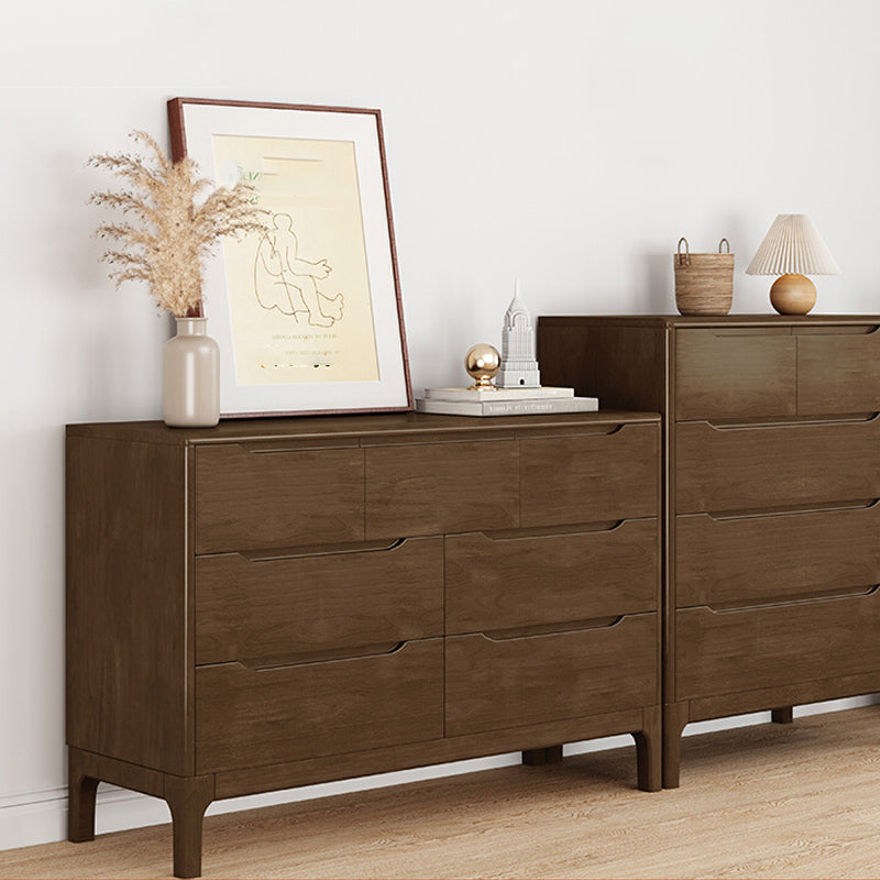 Espresso Solid Wood Accent Chest Mid-Century Modern Storage Cabinet with Drawers Clearhalo 'Cabinets & Chests' 'cabinets_chests' 'furn' 'furn_cabinets_chests' 'Furniture' 'Living Room Furniture' 6350564