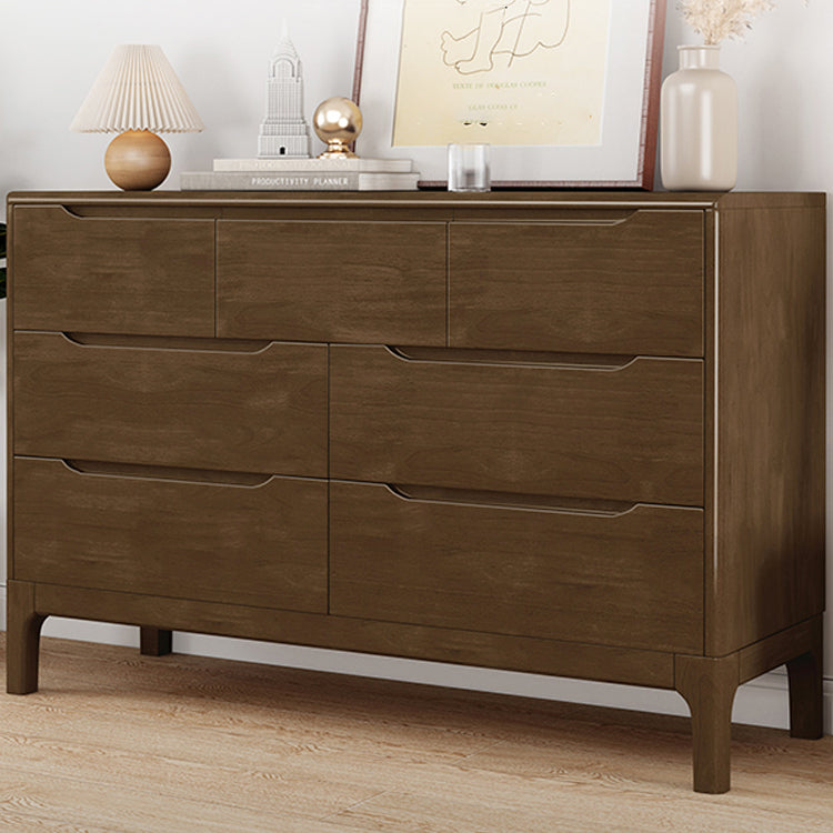 Espresso Solid Wood Accent Chest Mid-Century Modern Storage Cabinet with Drawers Clearhalo 'Cabinets & Chests' 'cabinets_chests' 'furn' 'furn_cabinets_chests' 'Furniture' 'Living Room Furniture' 6350566