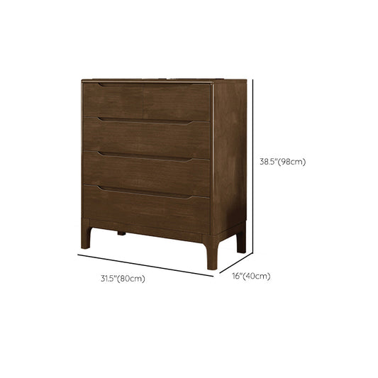 Espresso Solid Wood Accent Chest Mid-Century Modern Storage Cabinet with Drawers Clearhalo 'Cabinets & Chests' 'cabinets_chests' 'furn' 'furn_cabinets_chests' 'Furniture' 'Living Room Furniture' 6350576