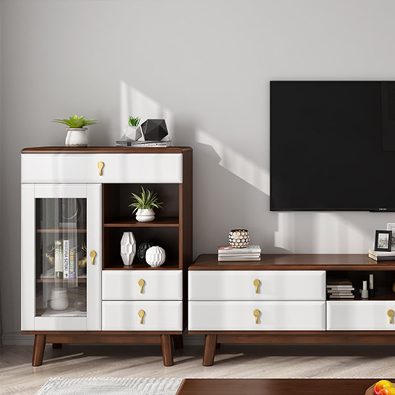 3 - Drawer Rubberwood Accent Cabinet 43.3" Tall 1 - Door Chest Clearhalo 'Cabinets & Chests' 'cabinets_chests' 'furn' 'furn_cabinets_chests' 'Furniture' 'Living Room Furniture' 6350595