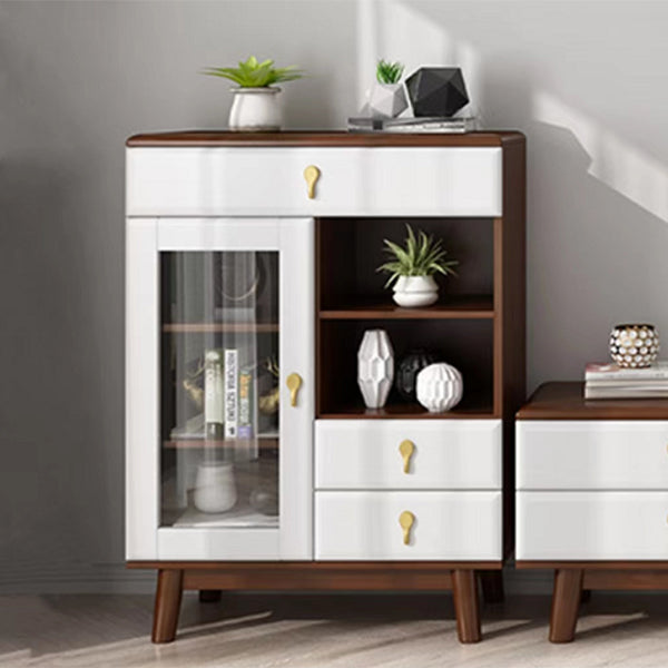 3 - Drawer Rubberwood Accent Cabinet 43.3" Tall 1 - Door Chest Clearhalo 'Cabinets & Chests' 'cabinets_chests' 'furn' 'furn_cabinets_chests' 'Furniture' 'Living Room Furniture' 6350597