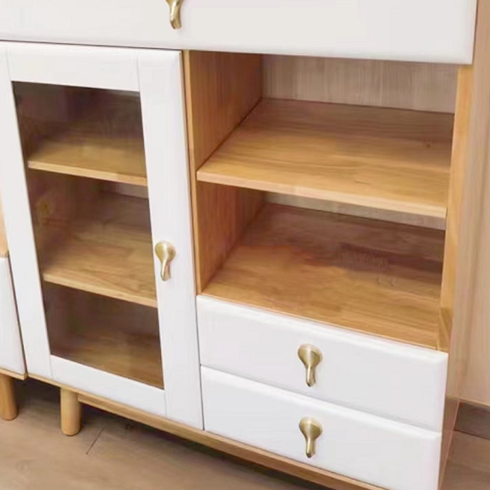 3 - Drawer Rubberwood Accent Cabinet 43.3" Tall 1 - Door Chest Clearhalo 'Cabinets & Chests' 'cabinets_chests' 'furn' 'furn_cabinets_chests' 'Furniture' 'Living Room Furniture' 6350604