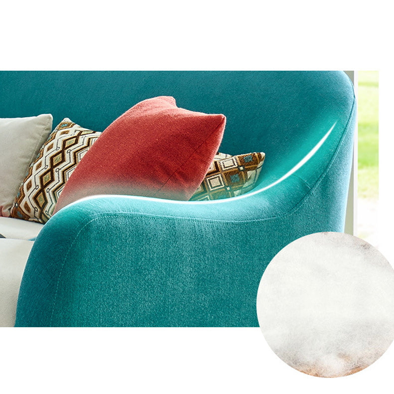 コンテンポラリーコットンブレンドラブシートとフレアアームと2つの枕をブレンドする