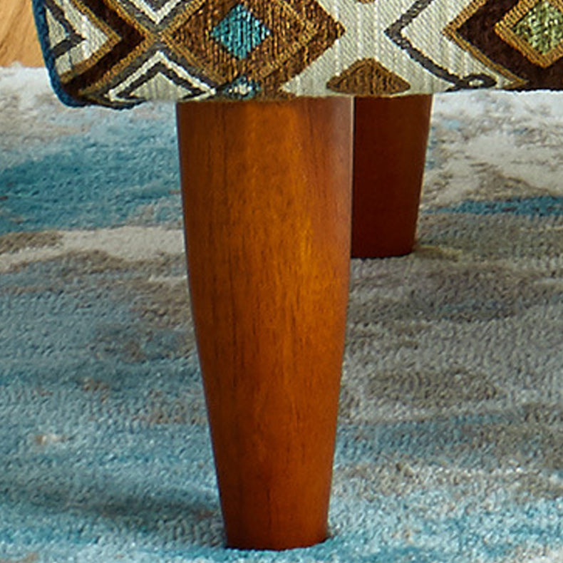 Hedendaagse katoenen blend loveseat met wijd uitlopende arm en 2 kussens