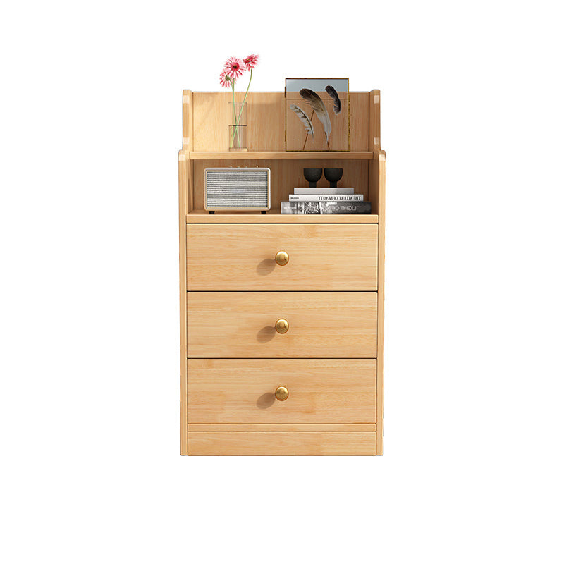 22-In Wide Solid Wood Accent Chest Mid Century 1 - Shelf Cabinet with Drawers Natural 3 Clearhalo 'Cabinets & Chests' 'cabinets_chests' 'furn' 'furn_cabinets_chests' 'Furniture' 'Living Room Furniture' 6350623