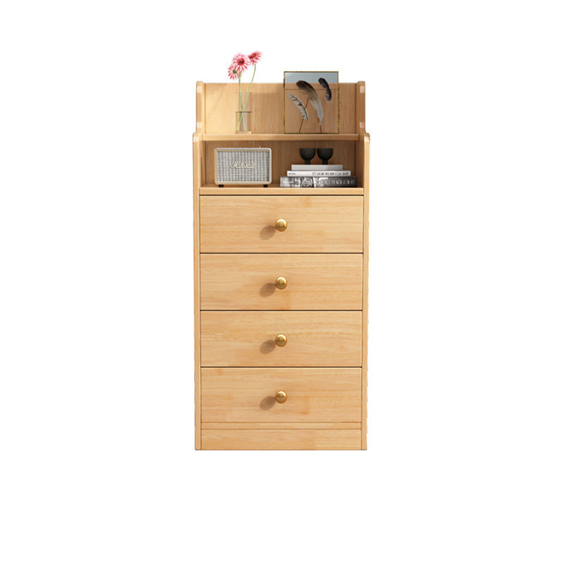 22-In Wide Solid Wood Accent Chest Mid Century 1 - Shelf Cabinet with Drawers Natural 4 Clearhalo 'Cabinets & Chests' 'cabinets_chests' 'furn' 'furn_cabinets_chests' 'Furniture' 'Living Room Furniture' 6350624