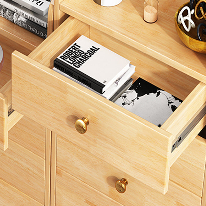 22-In Wide Solid Wood Accent Chest Mid Century 1 - Shelf Cabinet with Drawers Clearhalo 'Cabinets & Chests' 'cabinets_chests' 'furn' 'furn_cabinets_chests' 'Furniture' 'Living Room Furniture' 6350632