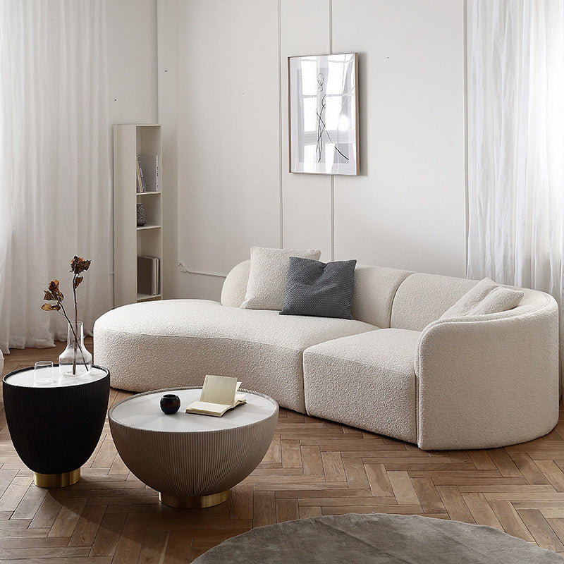 Fabric Scandinavian Curved Sectional 27.55" High Sectional Sofa 134"L x 63"W x 28"H Right Clearhalo 'furn' 'furn_sectionals' 'Furniture' 'Living Room Furniture' 'Sectionals' 6350644