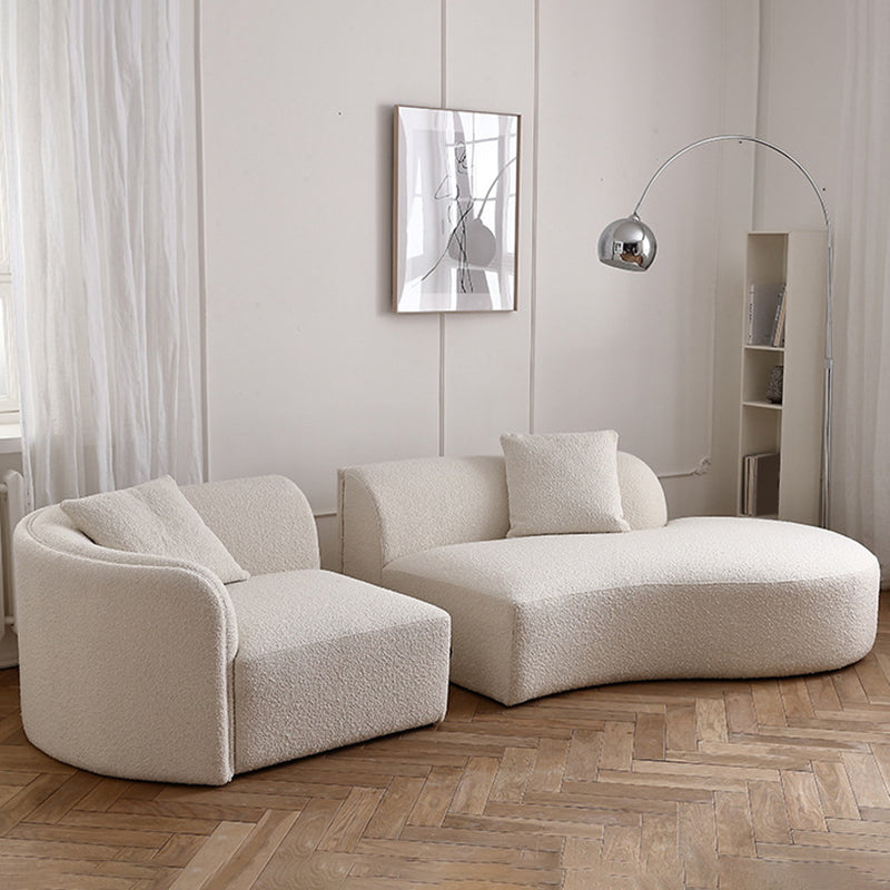 Fabric Scandinavian Curved Sectional 27.55" High Sectional Sofa Clearhalo 'furn' 'furn_sectionals' 'Furniture' 'Living Room Furniture' 'Sectionals' 6350646