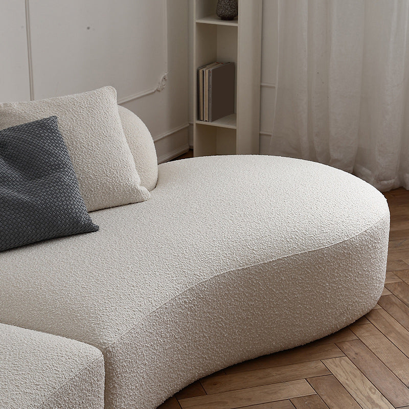 Fabric Scandinavian Curved Sectional 27.55" High Sectional Sofa Clearhalo 'furn' 'furn_sectionals' 'Furniture' 'Living Room Furniture' 'Sectionals' 6350649