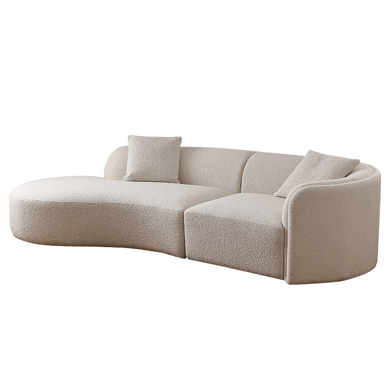 Fabric Scandinavian Curved Sectional 27.55" High Sectional Sofa Clearhalo 'furn' 'furn_sectionals' 'Furniture' 'Living Room Furniture' 'Sectionals' 6350653