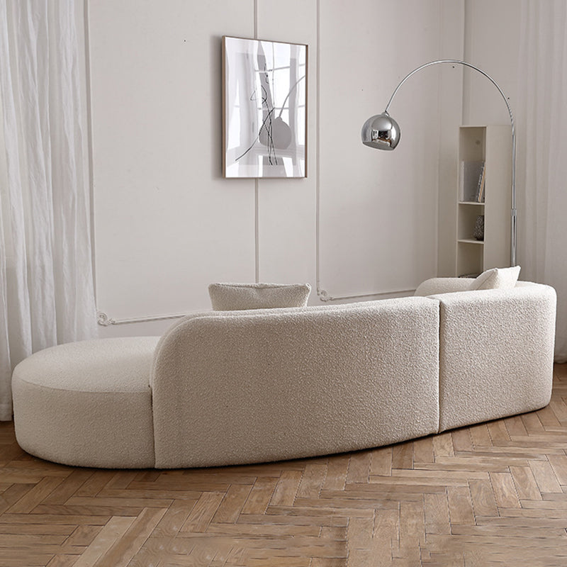 Fabric Scandinavian Curved Sectional 27.55" High Sectional Sofa Clearhalo 'furn' 'furn_sectionals' 'Furniture' 'Living Room Furniture' 'Sectionals' 6350654