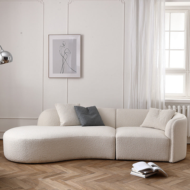 Fabric Scandinavian Curved Sectional 27.55" High Sectional Sofa Clearhalo 'furn' 'furn_sectionals' 'Furniture' 'Living Room Furniture' 'Sectionals' 6350655