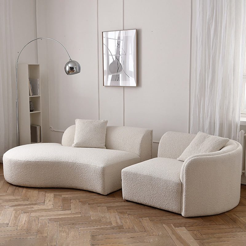 Fabric Scandinavian Curved Sectional 27.55" High Sectional Sofa Clearhalo 'furn' 'furn_sectionals' 'Furniture' 'Living Room Furniture' 'Sectionals' 6350656