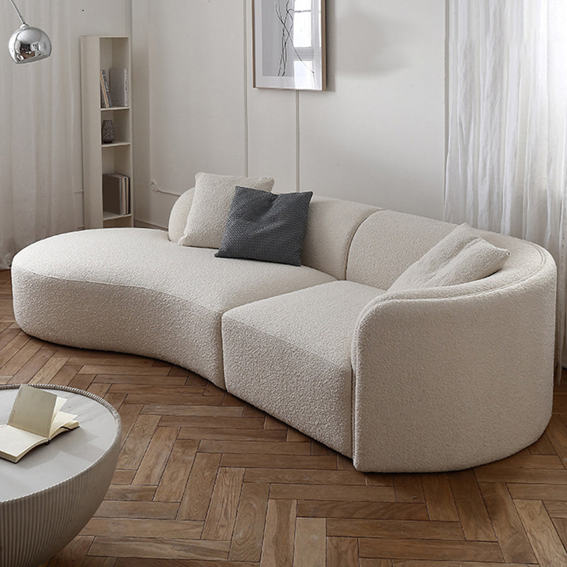 Fabric Scandinavian Curved Sectional 27.55" High Sectional Sofa 110"L x 63"W x 27.5"H Right Clearhalo 'furn' 'furn_sectionals' 'Furniture' 'Living Room Furniture' 'Sectionals' 6350657