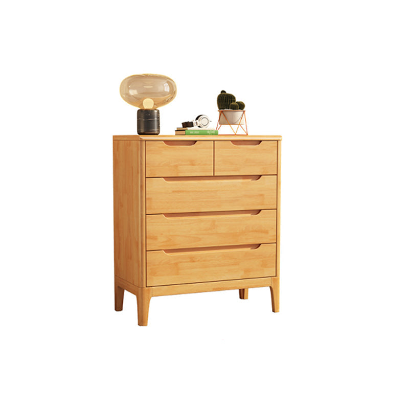 Rubberwood 15.4" D Accent Chest Drawers Included Storage Cabinet Natural 5 Clearhalo 'Cabinets & Chests' 'cabinets_chests' 'furn' 'furn_cabinets_chests' 'Furniture' 'Living Room Furniture' 6350669