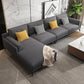 L-shape 4-seater Fabric Sectional Slipcovered Square Arm Sectional Gray Left Latex Clearhalo 'furn' 'furn_sectionals' 'Furniture' 'Living Room Furniture' 'Sectionals' 6350699