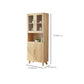 70.9" Tall Modern Natural Cabinet Solid Wood Chest with Glass Door Clearhalo 'Cabinets & Chests' 'cabinets_chests' 'furn' 'furn_cabinets_chests' 'Furniture' 'Living Room Furniture' 6350721