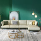 Green Luxurious Sectional Sofa Faux Leather Round Arm Sectional