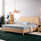 Wicker & Rattan Standard Bed Tropical Bed Frame With Custom Gold Legs Clearhalo 'Bedroom Furniture' 'Beds' 'furn' 'furn_beds' 'Furniture' 6350759
