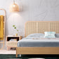 Wicker & Rattan Standard Bed Tropical Bed Frame With Custom Gold Legs Clearhalo 'Bedroom Furniture' 'Beds' 'furn' 'furn_beds' 'Furniture' 6350764