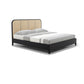 Wicker & Rattan Standard Bed Tropical Bed Frame With Custom Gold Legs Black Clearhalo 'Bedroom Furniture' 'Beds' 'furn' 'furn_beds' 'Furniture' 6350767