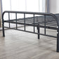 Black and White Open-Frame Bed Industrial Spindle Slat Bed With Custom Gold Legs
