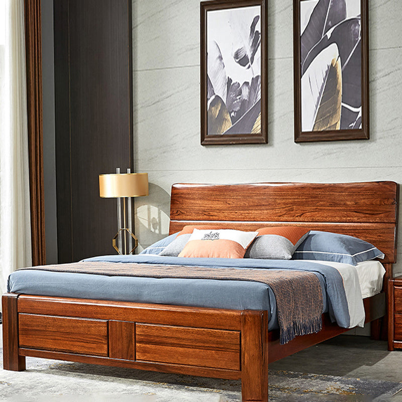 Traditional Solid Wood Standard Bed Solid Color Bed with Headboard Panel Clearhalo 'Bedroom Furniture' 'Beds' 'furn' 'furn_beds' 'Furniture' 6350867