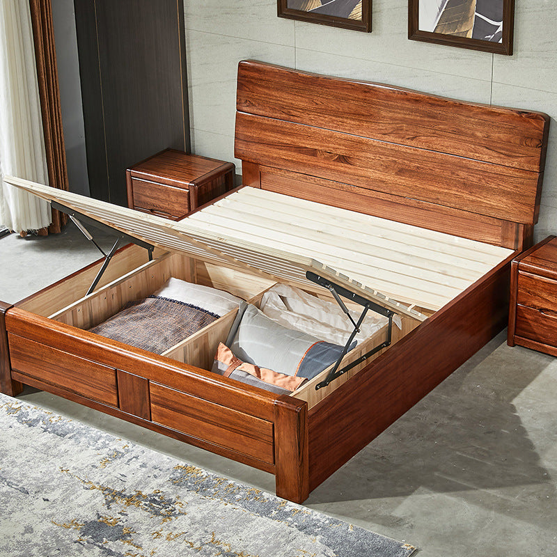 Traditional Solid Wood Standard Bed Solid Color Bed with Headboard Lift Up Storage Clearhalo 'Bedroom Furniture' 'Beds' 'furn' 'furn_beds' 'Furniture' 6350869