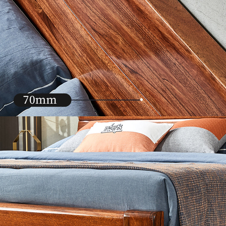 Cama de madera maciza tradicional cama de color sólido con cabecera