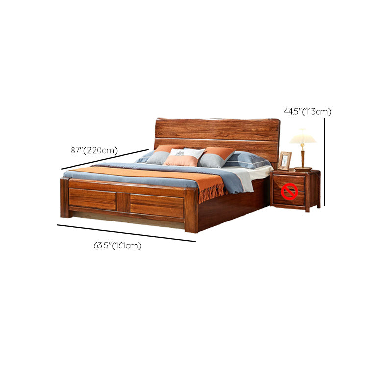 Cama de madera maciza tradicional cama de color sólido con cabecera