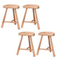 Industrial Backless Solid Wood Counter Stool Wooden Armless High Chair with 3 Legs