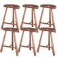 Industrial Backless Solid Wood Counter Stool Wooden Armless High Chair with 3 Legs