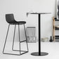 Barhocker mit nordischer Rückenlehne und Metallgestell, armloser Kunststoff-Café-Barhocker