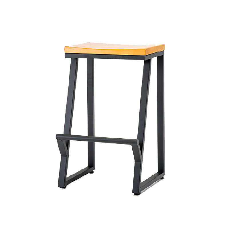 Contemporary Metal Counter Stool Wood Seat Bar Stool for Living Room 1 Piece Counter Stool(26"H) Clearhalo 'Bar Furniture' 'Bar Stools' 'bar_stools' 'furn' 'furn_bar_stools' 'Furniture' 'Kitchen & Dining Furniture' 6350989