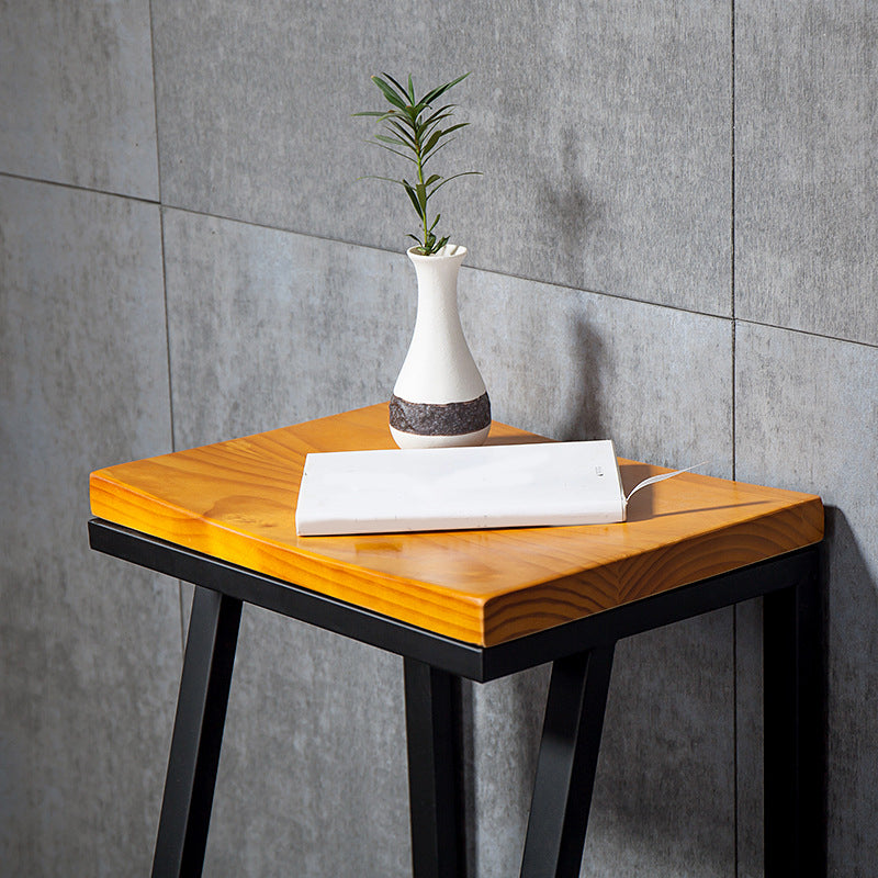 Contemporary Metal Counter Stool Wood Seat Bar Stool for Living Room Clearhalo 'Bar Furniture' 'Bar Stools' 'bar_stools' 'furn' 'furn_bar_stools' 'Furniture' 'Kitchen & Dining Furniture' 6350995