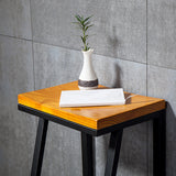 Sgabello da bar per sedile in legno con bancone in metallo contemporaneo per soggiorno