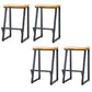 Contemporary Metal Counter Stool Wood Seat Bar Stool for Living Room 4 Piece Set Counter Stool(26"H) Clearhalo 'Bar Furniture' 'Bar Stools' 'bar_stools' 'furn' 'furn_bar_stools' 'Furniture' 'Kitchen & Dining Furniture' 6351001