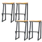 Contemporary Metal Counter Stool Wood Seat Bar Stool for Living Room 4 Piece Set Bar Stool(28"H) Clearhalo 'Bar Furniture' 'Bar Stools' 'bar_stools' 'furn' 'furn_bar_stools' 'Furniture' 'Kitchen & Dining Furniture' 6351002
