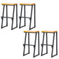 Contemporary Metal Counter Stool Wood Seat Bar Stool for Living Room 4 Piece Set Bar Stool(30"H) Clearhalo 'Bar Furniture' 'Bar Stools' 'bar_stools' 'furn' 'furn_bar_stools' 'Furniture' 'Kitchen & Dining Furniture' 6351003