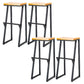 Contemporary Metal Counter Stool Wood Seat Bar Stool for Living Room 4 Piece Set Bar Stool(33"H) Clearhalo 'Bar Furniture' 'Bar Stools' 'bar_stools' 'furn' 'furn_bar_stools' 'Furniture' 'Kitchen & Dining Furniture' 6351004