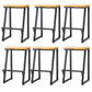 Contemporary Metal Counter Stool Wood Seat Bar Stool for Living Room 6 Piece Set Counter Stool(26"H) Clearhalo 'Bar Furniture' 'Bar Stools' 'bar_stools' 'furn' 'furn_bar_stools' 'Furniture' 'Kitchen & Dining Furniture' 6351005