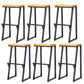 Contemporary Metal Counter Stool Wood Seat Bar Stool for Living Room 6 Piece Set Bar Stool(30"H) Clearhalo 'Bar Furniture' 'Bar Stools' 'bar_stools' 'furn' 'furn_bar_stools' 'Furniture' 'Kitchen & Dining Furniture' 6351007