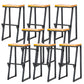 Contemporary Metal Counter Stool Wood Seat Bar Stool for Living Room 8 Piece Set Bar Stool(28"H) Clearhalo 'Bar Furniture' 'Bar Stools' 'bar_stools' 'furn' 'furn_bar_stools' 'Furniture' 'Kitchen & Dining Furniture' 6351010