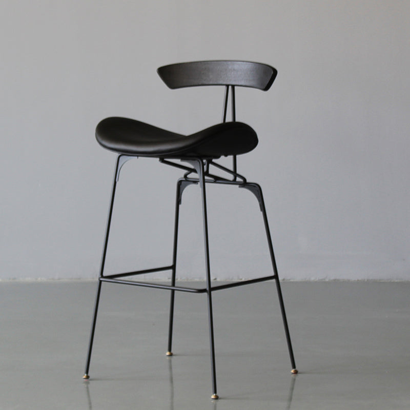 Tabouret de comptoir contemporain sans accoudoirs en simili cuir à dossier bas pour l'intérieur