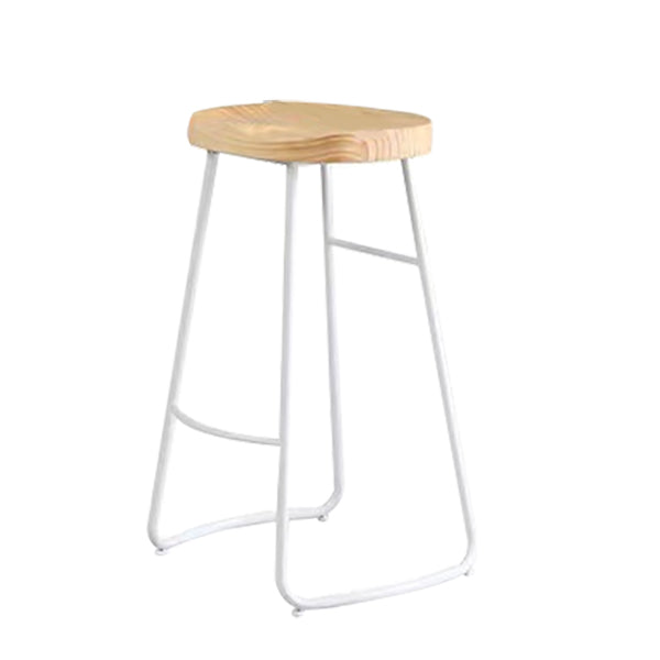Taburete de madera maciza, taburete contemporáneo sin brazos para sala de estar
